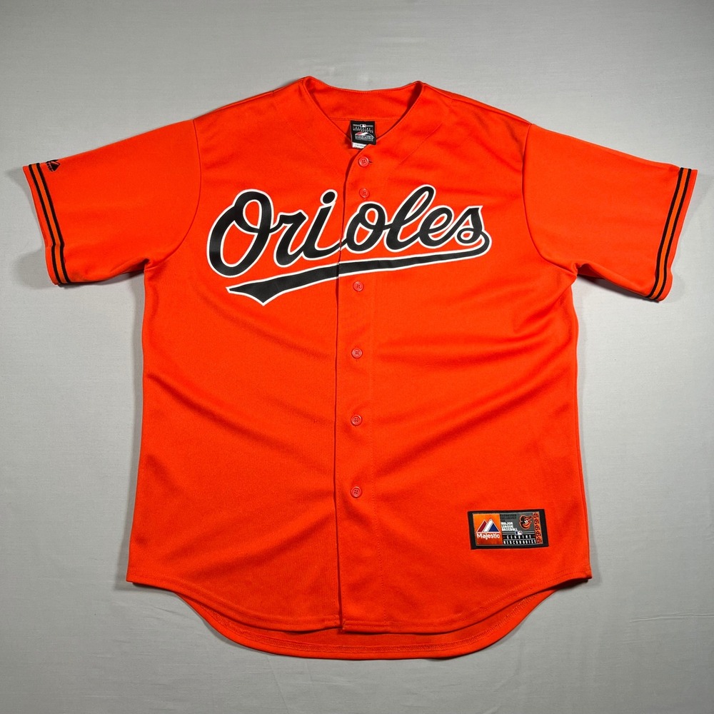 Majestic Baltimore Orioles MLB Baseball Jersey Orange Mens Large No Name